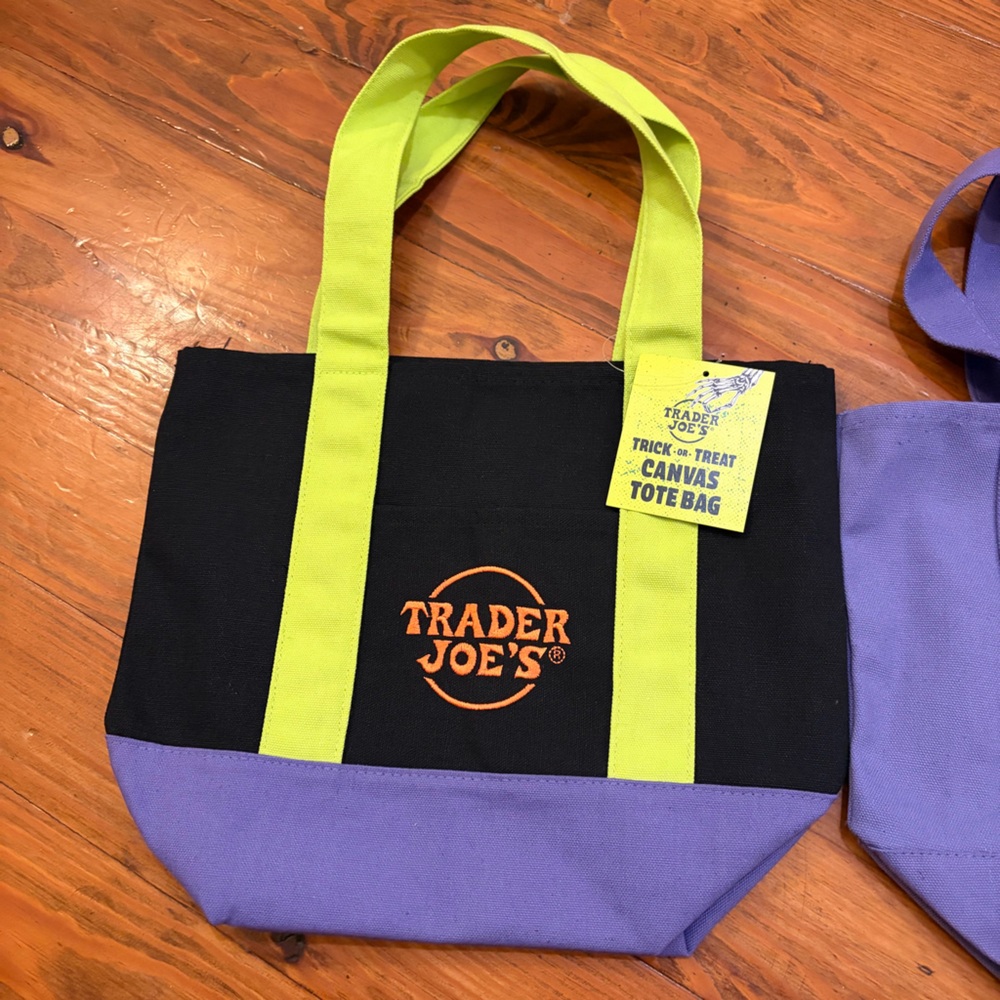 Trader Joe's NWT‎ Mini Canvas Tote Bags Set Halloween 2 - Picture 4 of 7